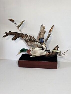 Vintage Bovano of Cheshire Enameled Copper Mallard Duck Wall Art Sculpture